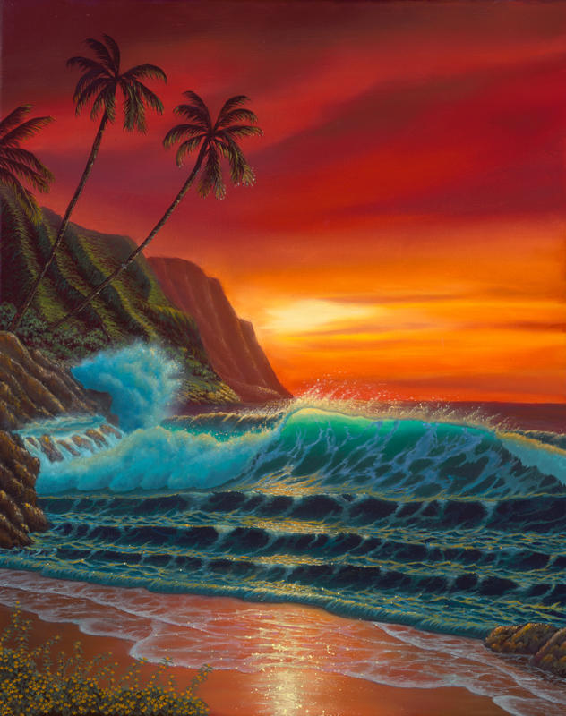 Hawaii Art Crimson Romance